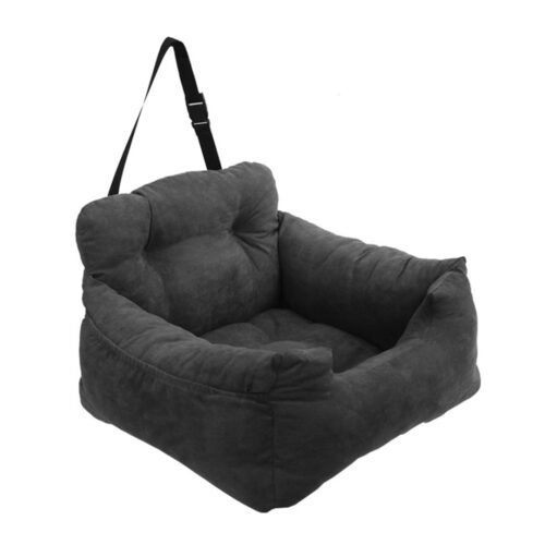 Grey Pet Car Seat Sofa Safety Soft Padded Portable Travel Carrier Bed - Image 3