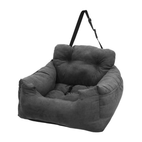 Grey Pet Car Seat Sofa Safety Soft Padded Portable Travel Carrier Bed - Image 9