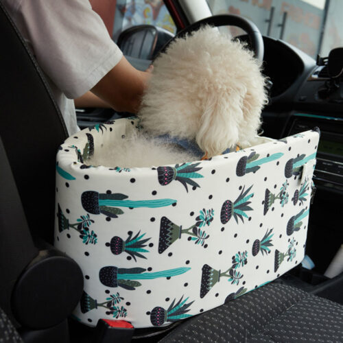 2x Car Central Control Nest Pet Safety Travel Bed Dog Kennel Portable Washable Pet Bag White - Image 3
