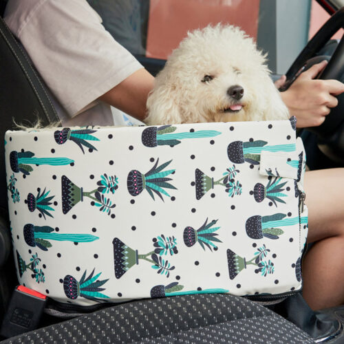 2x Car Central Control Nest Pet Safety Travel Bed Dog Kennel Portable Washable Pet Bag White - Image 4
