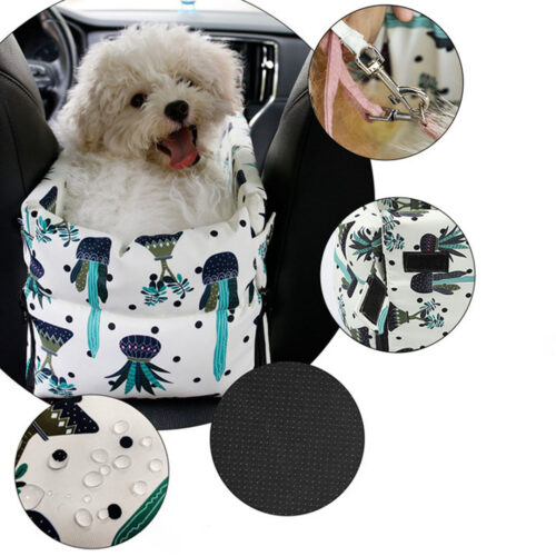 2x Car Central Control Nest Pet Safety Travel Bed Dog Kennel Portable Washable Pet Bag White - Image 5