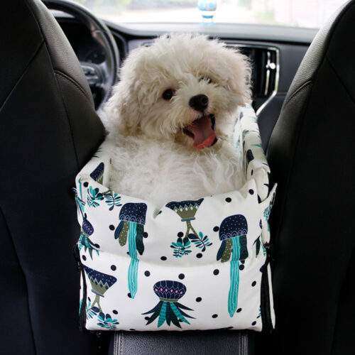 2x Car Central Control Nest Pet Safety Travel Bed Dog Kennel Portable Washable Pet Bag White - Image 9