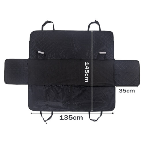 2x 600D Oxford Cloth Waterproof Dog Car Cover Back Seat Protector Hammock Non-Slip Pet Mat Black - Image 2