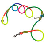 220cm Hands-Free Rope Pet Cat Dog Puppy Double Ended Leash Rainbow
