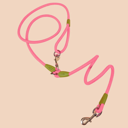 220cm Hands-Free Rope Pet Cat Dog Puppy Double Ended Leash Pink - Image 4