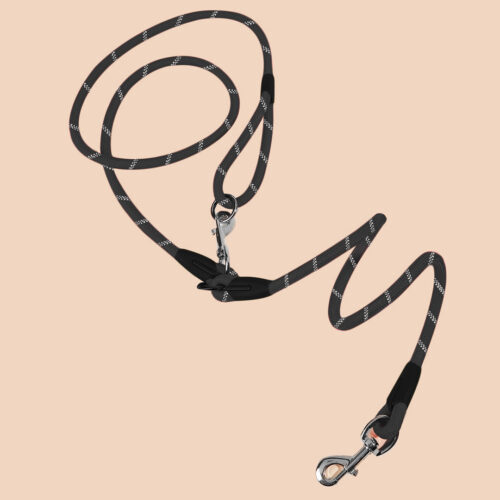 220cm Hands-Free Rope Pet Cat Dog Puppy Double Ended Leash Black - Image 4