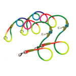 2x 220cm Hands-Free Rope Pet Cat Dog Puppy Double Ended Leash Rainbow