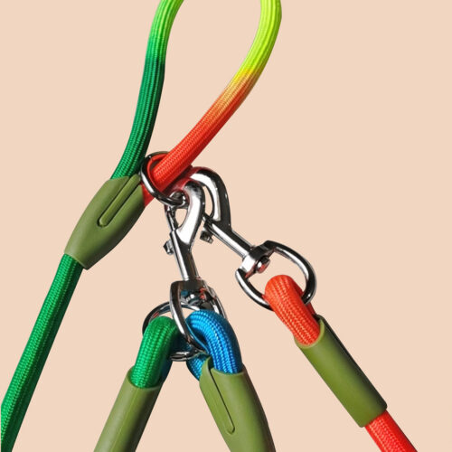 2x 220cm Hands-Free Rope Pet Cat Dog Puppy Double Ended Leash Rainbow - Image 6