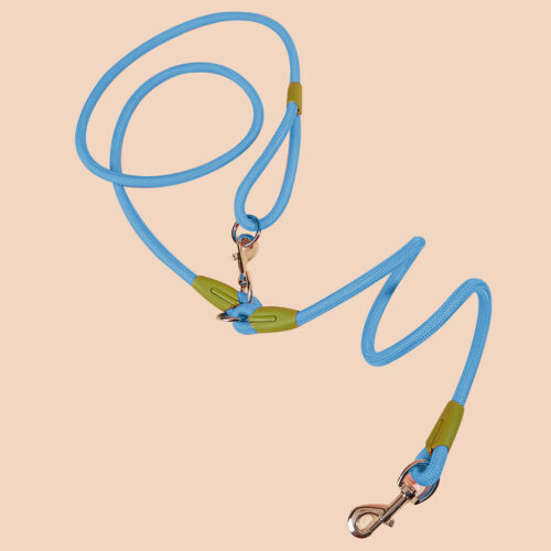 2x 220cm Hands-Free Rope Pet Cat Dog Puppy Double Ended Leash Blue - Image 4