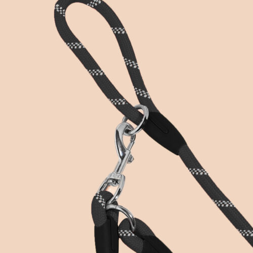 2x 220cm Hands-Free Rope Pet Cat Dog Puppy Double Ended Leash Black - Image 6
