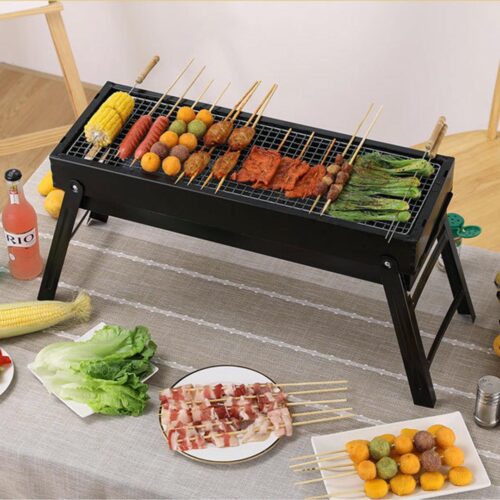60cm Portable Folding Thick Box Charcoal Grill for Outdoor BBQ Camping - Image 5