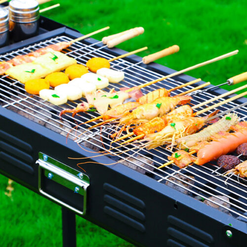 66cm Portable Folding Thick Box Charcoal Grill for Outdoor BBQ Camping - Image 5