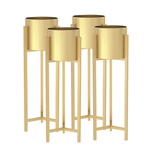 4x 90cm Gold Metal Plant Stand with Flower Pot Holder Corner Shelf Rack Display