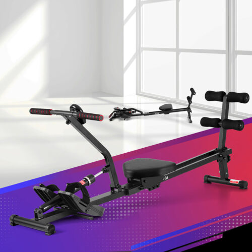 Everfit Hydraulic Rowing Machine Rower 12 Levels Resistance Exercise Fitness Gym Cardio - Image 7