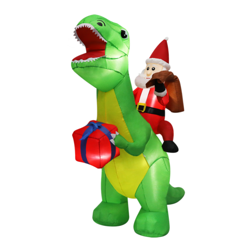 Santaco Christmas Inflatables Outdoor Santa Claus Riding Dinosaur Lights Decor - Image 9