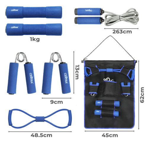Centra 7-in-1 Resistance Bands Set Carry Bag Home Gym Workout Fitness Exercise - Image 3