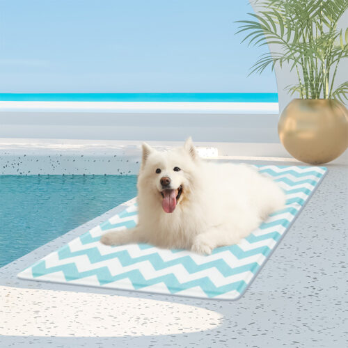 Pawz Pet Cooling Mat L Large Dog Cat Summer Cool Bed Floor Pad Blue 50x90cm - Image 7