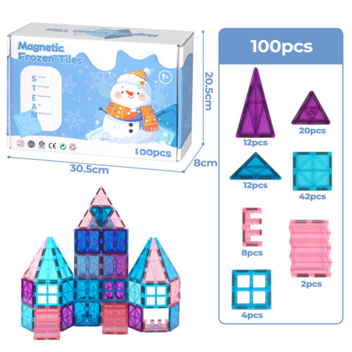 Bopeep Magnetic Tiles Blocks Frozen Toys Building Play for Kids STEM Learning - Image 3