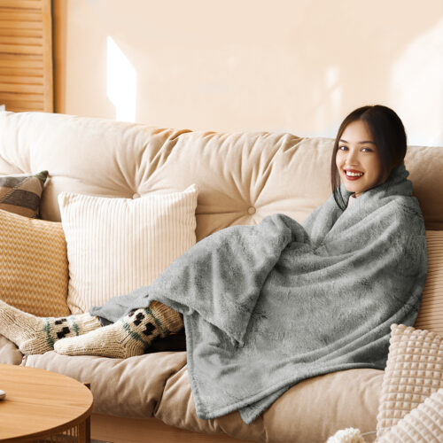 DreamZ Electric Throw Blanket Heated Timer Bedding Washable Warm Winter Plush GY - Image 7