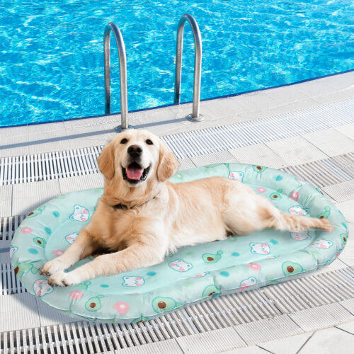 Pawz Pet Cooling Mat Dog Water Bed Ice Mattress Pad Gel Green Large 73x103cm