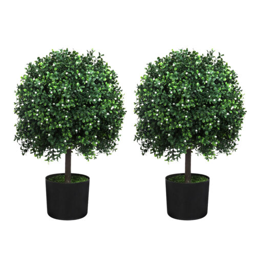 2x Lambu Artificial Boxwood Topiary Ball Tree in Pot Lifelike Fake Plants Decor Indoor