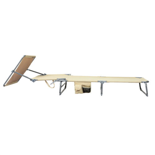 Levede Folding Beach Lounge Chair Portable Sun Lounger Deck Outdoor Sunshade - Image 2