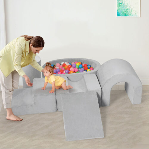 Bopeep Kids Foam Blocks Play Set Pit Climb Crawl Slide Soft Toddlers Toys Indoor - Image 8