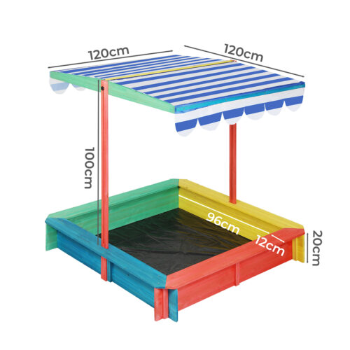 Bopeep Kids Wooden Sandbox 120X120CM - Image 3
