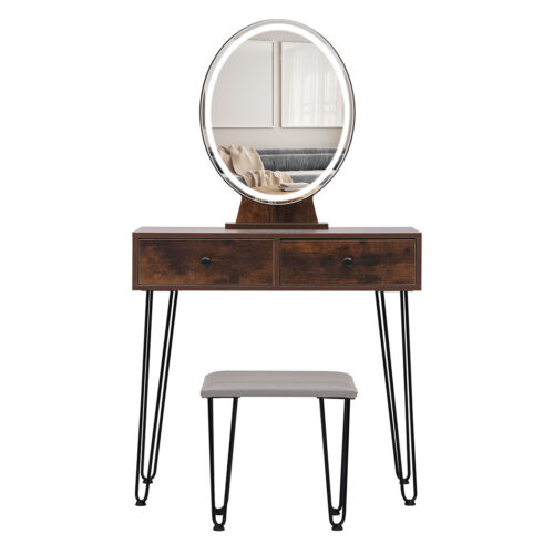Levede Dressing Table LED Light Strip Brown - Image 2