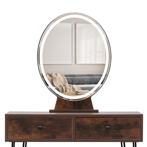 Levede Dressing Table LED Light Strip Brown - Image 5