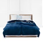 Navy Blue Throw Blanket Warm Cozy Double Sided Thick Flannel Fleece Bed Sofa Comforter