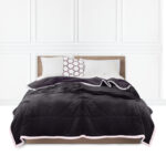 Dark Grey Throw Blanket Warm Cozy Double Sided Thick Flannel Fleece Bed Sofa Comforter