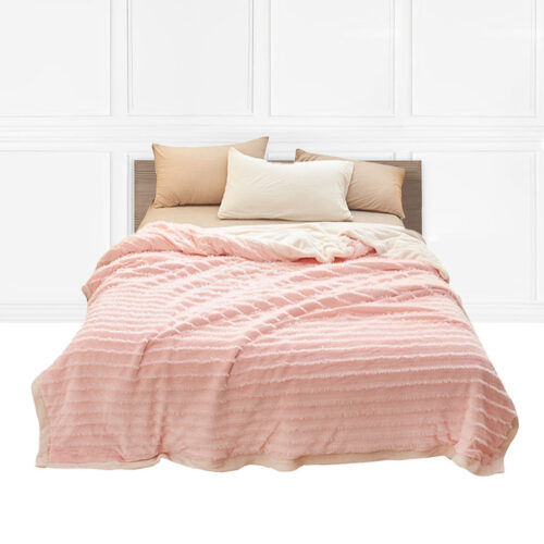 Throw Blanket Warm Cozy Double Sided Thick Flannel Fleece Bed Sofa Comforter Pink
