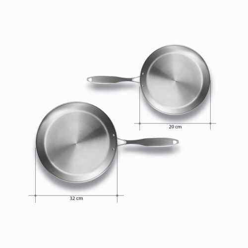 Stainless Steel Fry Pan 20cm 32cm Frying Pan Top Grade Induction Cooking - Image 8