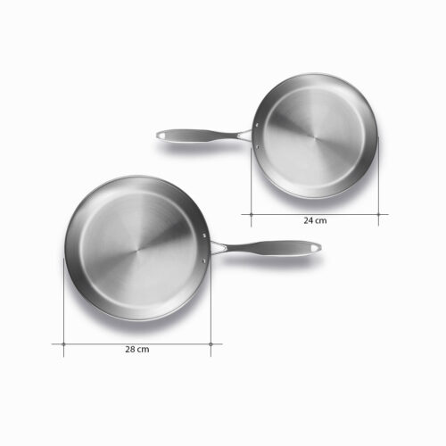 Stainless Steel Fry Pan 24cm 28cm Frying Pan Top Grade Induction Cooking - Image 8