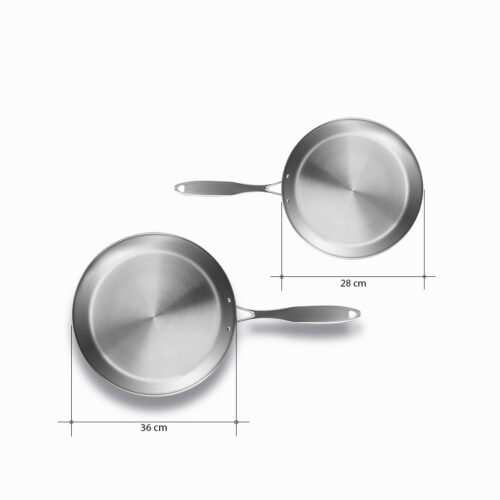 Stainless Steel Fry Pan 28cm 36cm Frying Pan Top Grade Induction Cooking - Image 8