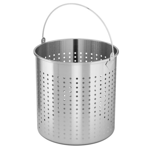 2x 12L 18/10 Stainless Steel Perforated Stockpot Basket Pasta Strainer with Handle - Image 7