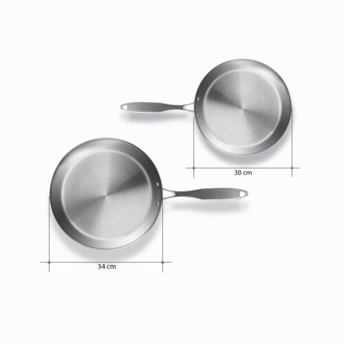 Stainless Steel Fry Pan 30cm 34cm Frying Pan Top Grade Induction Cooking - Image 8