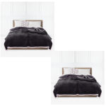 2x Dark Grey Throw Blanket Warm Cozy Double Sided Thick Flannel Fleece Bed Sofa Comforter