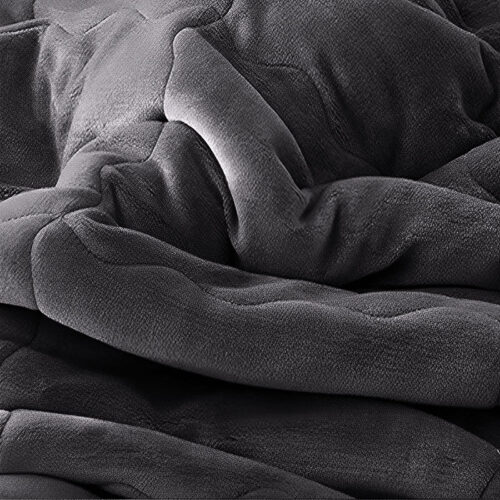 2x Dark Grey Throw Blanket Warm Cozy Double Sided Thick Flannel Fleece Bed Sofa Comforter - Image 5