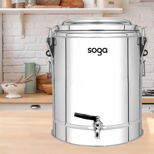 50L Stainless Steel Insulated Stock Pot Hot Cold Beverage Container - Image 9