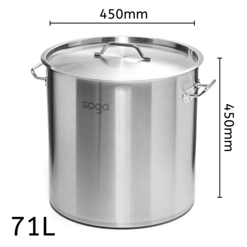 Stock Pot 71L Top Grade Thick Stainless Steel Stockpot 18/10 - Image 5
