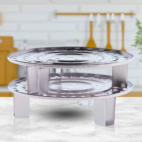 50L Stainless Steel Stock Pot with Two Steamer Rack Insert Stockpot Tray - Image 5