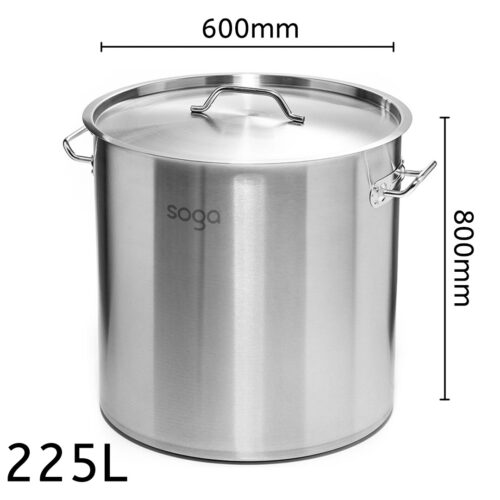 Stock Pot 225Lt Top Grade Thick Stainless Steel Stockpot 60CMX80CM 18/10 - Image 5