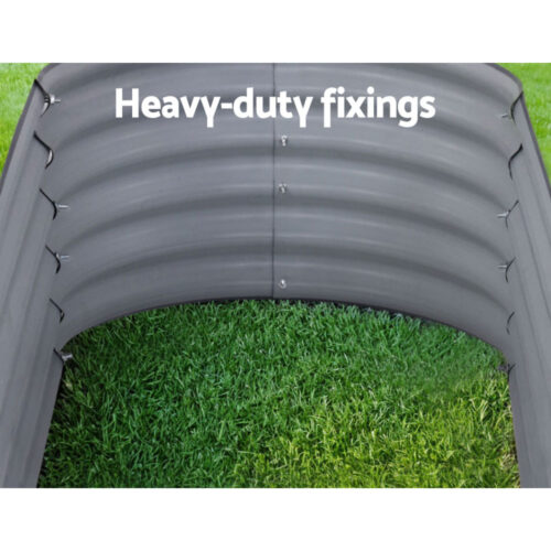 2x Green Fingers Raised Garden Bed 160X80X42cm Oval Planter Box Raised Container Galvanised - Image 5