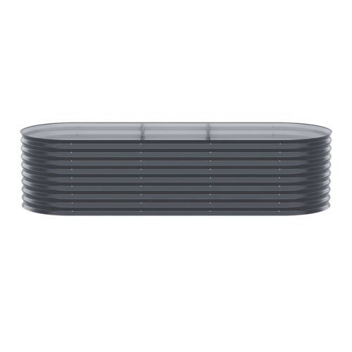 x2 Green Fingers Raised Garden Bed Kit Planter Oval Galvanised Steel 240cmX80cmX56cm - Image 3