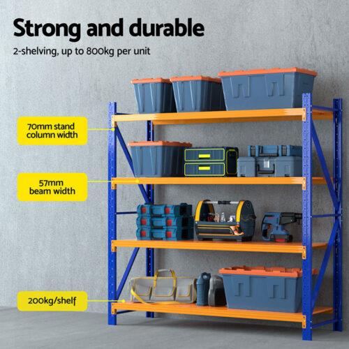 Giantz 4Mx1.8M Warehouse Shelving Garage Rack - Image 4
