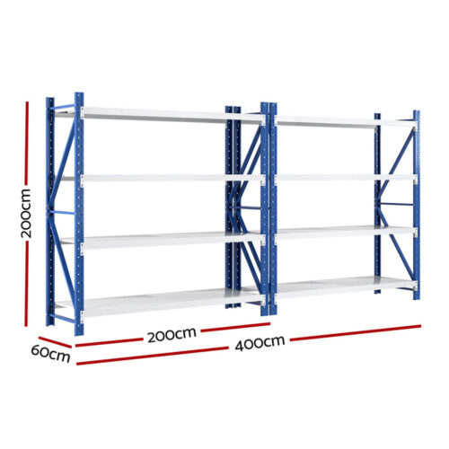Giantz 4Mx2M Garage Shelving Warehouse Rack Blue - Image 2