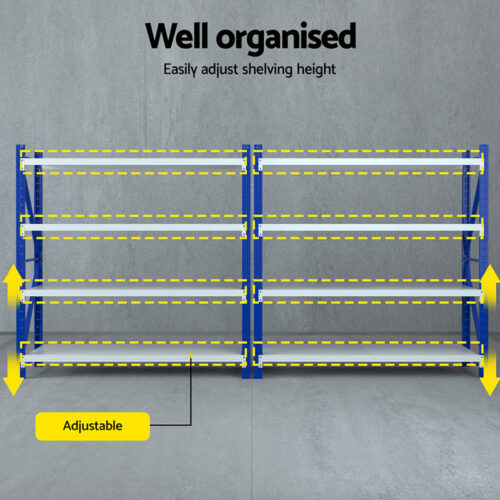 Giantz 4Mx2M Garage Shelving Warehouse Rack Blue - Image 5