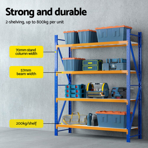 Giantz 4Mx2.4M Garage Shelving Warehouse Rack - Image 4